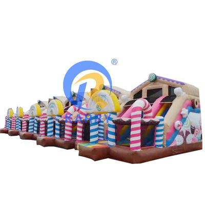 Slides de água comerciais de 14FT Slides duplos infláveis Slides de doces para aluguel de festas