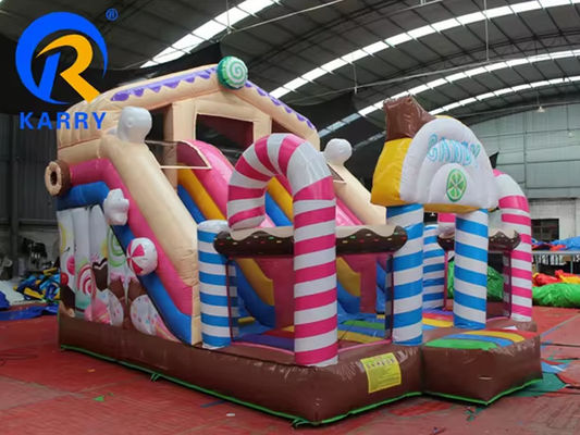 Slides de água comerciais de 14FT Slides duplos infláveis Slides de doces para aluguel de festas