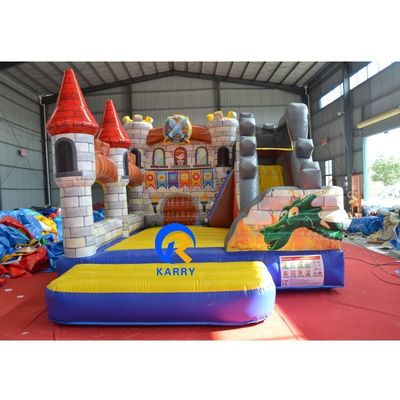 Aluguer de festas Castelo do Dragão inflável Salto de salto com escorrega e sopro de CE