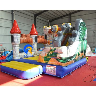 Aluguer de festas Castelo do Dragão inflável Salto de salto com escorrega e sopro de CE