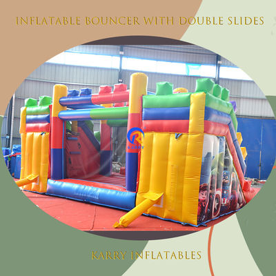 PVC 23ft Crossover Bloco de Construção Castelo inflável casa de salto com deslizamento e sopro