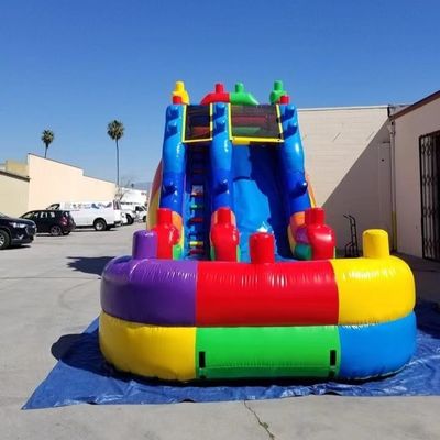 5-10 Passageiros Aluguer de piscina de escorregador de água inflável com piscina de arco-íris e pacote de escorregador