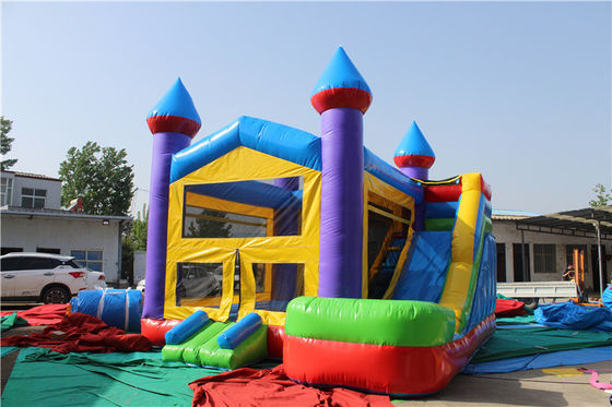 Blue Rental Inflatable Bouncy Castle Combo Jumping Castle com Slide