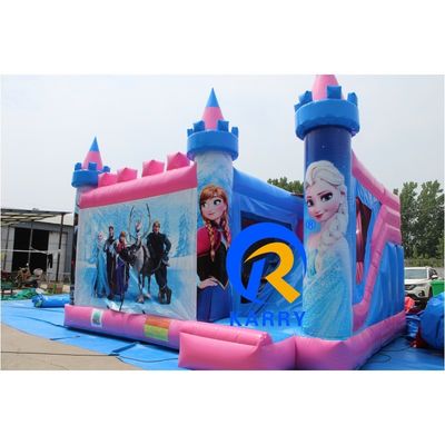 Casa Rosa Neutral de Gênero Combo Bounce Jumping Castelo Bouncy com Slide e Blower