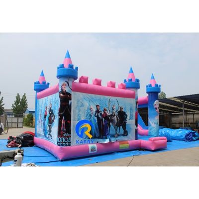 Casa Rosa Neutral de Gênero Combo Bounce Jumping Castelo Bouncy com Slide e Blower