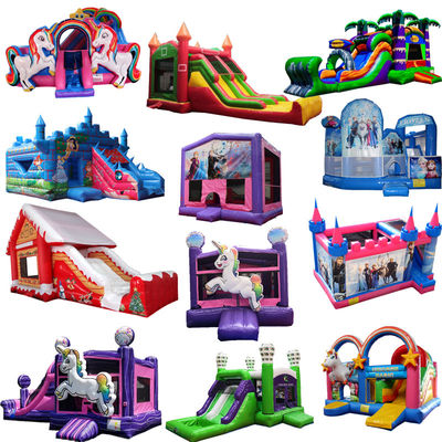 Personalizado personagem de desenho animado duplo exterior congelado Slide inflável para crianças festa