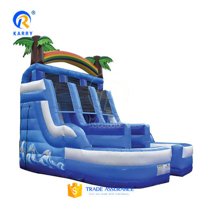 Deslizamento de água tropical comercial inflável com piscina A melhor experiência divertida