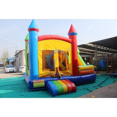 Unisex inflável porta-bandeiras combo castelo colorido casa de salto para festa ao ar livre