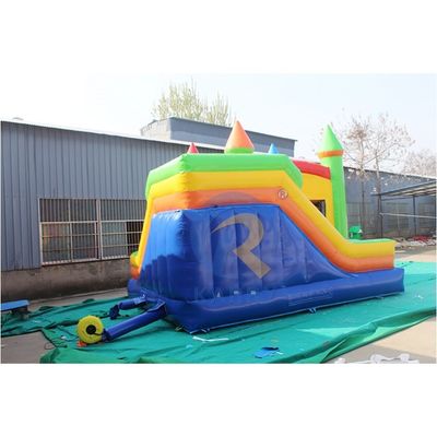 Unisex inflável porta-bandeiras combo castelo colorido casa de salto para festa ao ar livre