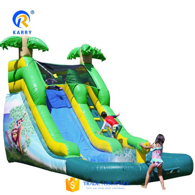 Logotipo personalizado Lovely Green Jungle Safari Slide de água inflável para crianças e adultos