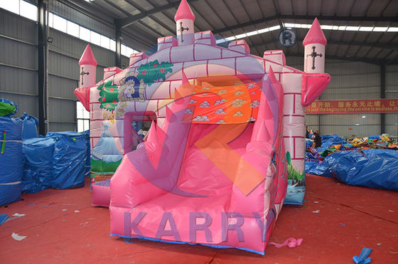 Commercial Princesa de Fadas Rosa Castelo Dinossauro Casa Inflável de Salto com Slide