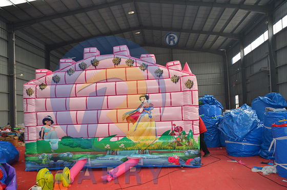 Commercial Princesa de Fadas Rosa Castelo Dinossauro Casa Inflável de Salto com Slide