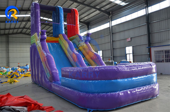Grande casa de salto inflável com escorrega de verão Quente Twin Falls escorrega de água inflável