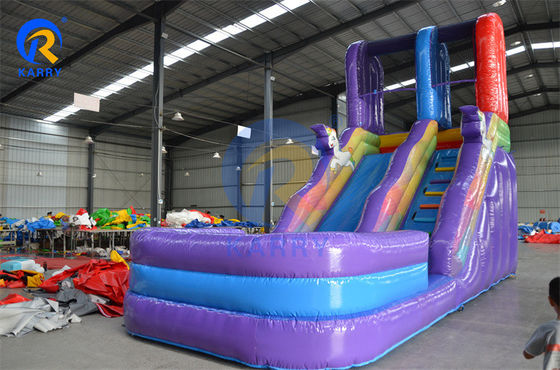 Grande casa de salto inflável com escorrega de verão Quente Twin Falls escorrega de água inflável