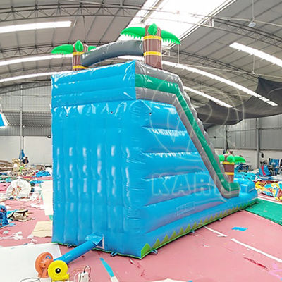 Piscina de escorrega de água inflável com tema de palmeira com material de PVC