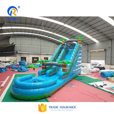 Piscina de escorrega de água inflável com tema de palmeira com material de PVC