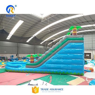 Piscina de escorrega de água inflável com tema de palmeira com material de PVC