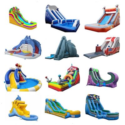 Capacidade máxima 100-500 kg Livramento acima do solo Piscina Slide de água com piscina e soprador