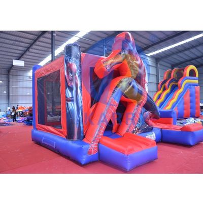 Unisex Super Cool Homem-Aranha Inflável Casa de Salto com Slide Wet Dry Dimensões personalizadas