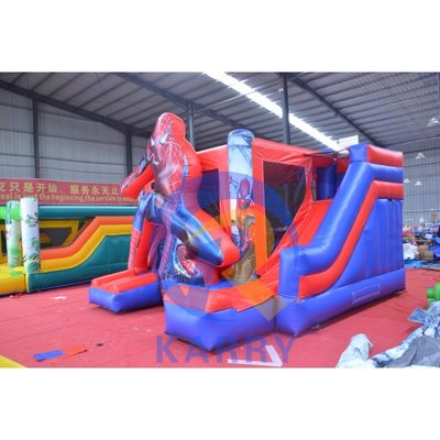 Unisex Super Cool Homem-Aranha Inflável Casa de Salto com Slide Wet Dry Dimensões personalizadas