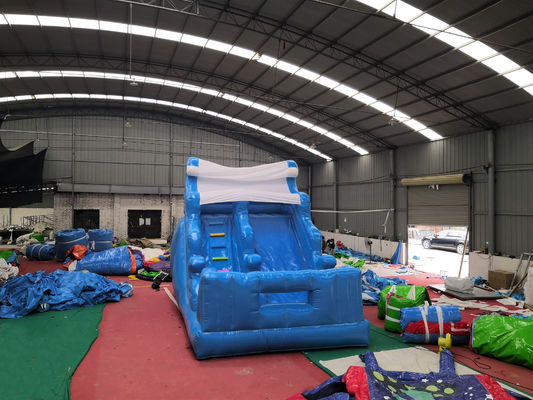 Slides úmidos infláveis comerciais com piscina e soprador de ar