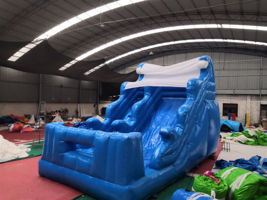 Slides úmidos infláveis comerciais com piscina e soprador de ar