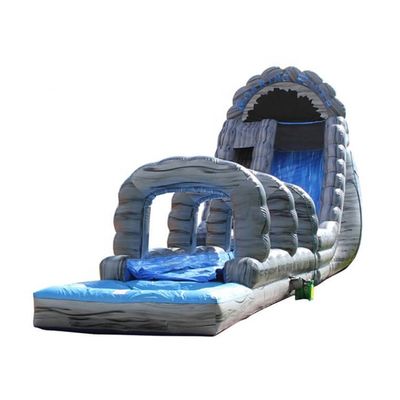 Ocasião ao ar livre Slide de água inflável cinza com três arcos de salto e piscina
