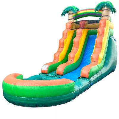 Ocasião ao ar livre Slide de água inflável cinza com três arcos de salto e piscina