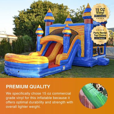 Commercial Grade Inflatable Jumpy Bounce com dois slides Blower Wet Dry Incluído Unisex