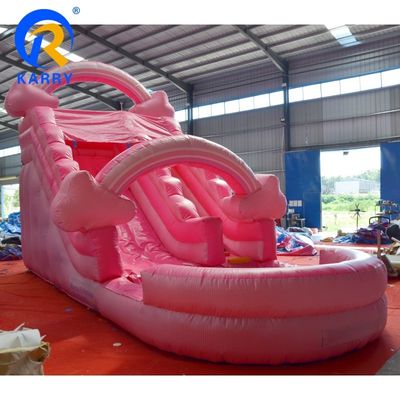 Deslizamento de água rosa puro portátil inflável com piscina Casa de salto Salto Castelo de salto