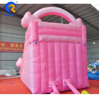 Deslizamento de água rosa puro portátil inflável com piscina Casa de salto Salto Castelo de salto