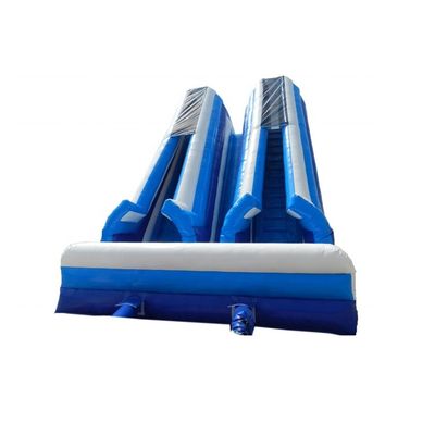 Slide inflável de água interior com grande pista dupla e piscina combinada úmida