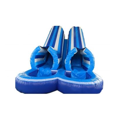 Slide inflável de água interior com grande pista dupla e piscina combinada úmida