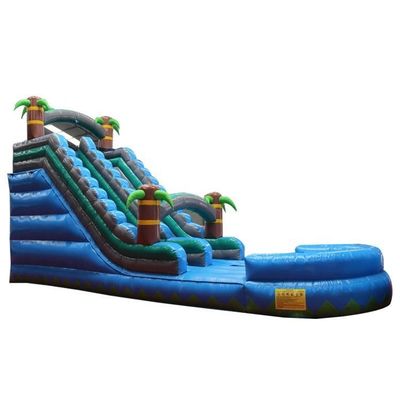 Slide inflável de água interior com grande pista dupla e piscina combinada úmida