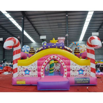 Entretenimento Bouncer inflável com Slide Kids Game Candy Girls Pink Theme Bouncy Jump Castle
