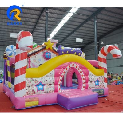 Entretenimento Bouncer inflável com Slide Kids Game Candy Girls Pink Theme Bouncy Jump Castle
