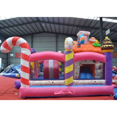 Entretenimento Bouncer inflável com Slide Kids Game Candy Girls Pink Theme Bouncy Jump Castle
