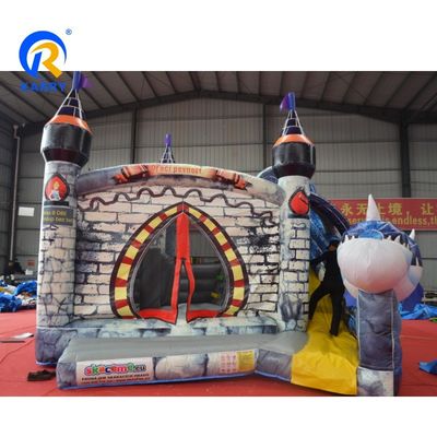 Unisex Custom Colorido PVC inflável Castelo Salto com Slide Design Dragão Big Tusk