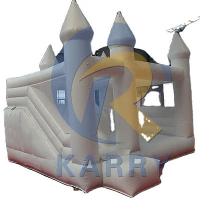 Campo de Jogos ao Ar Livre inflável Casa Branca de Salto com Slide e Castelo de Salto