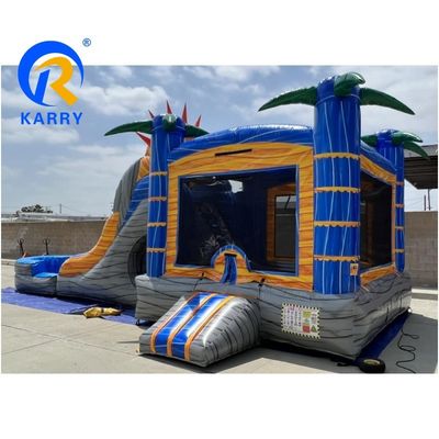 Amusement Custom Inflatable Bouncer Water Slide Castelo de salto com escorrega e piscina