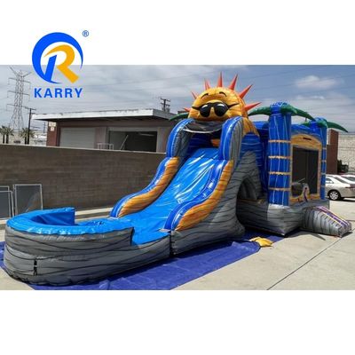 Navio Marítimo PVC Palmeira Castelo Salto Slide Combo Casa de Salto Inflável com Slide