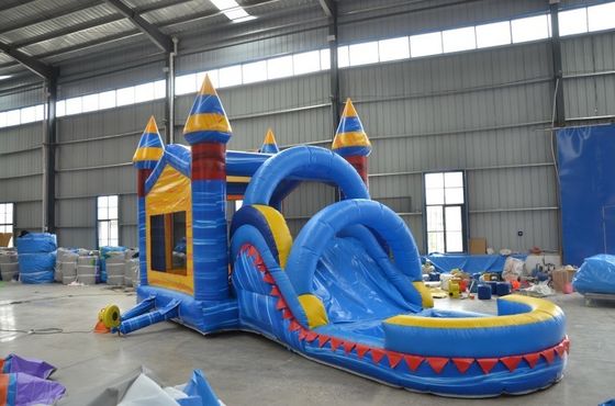 Casa de salto inflável unisex com deslizamento e piscina combinação O equipamento de festa final