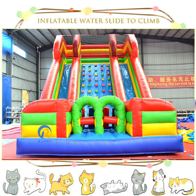 Acorde o peso real deslizamento de água inflável com piscina Combinado Obstáculo dupla pista