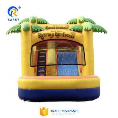 Concordar o peso real Commercial Slide de água inflável com piscina e design de palmeira