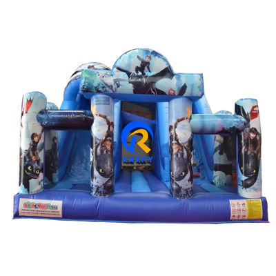 Slide comercial de duas pistas inflável com Blower Dragon Bouncer e Slide Combo