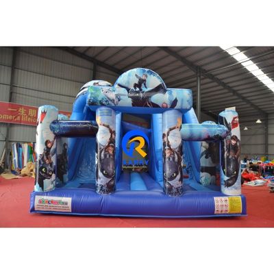 Slide comercial de duas pistas inflável com Blower Dragon Bouncer e Slide Combo