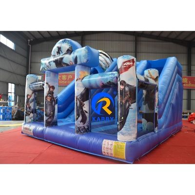 Slide comercial de duas pistas inflável com Blower Dragon Bouncer e Slide Combo