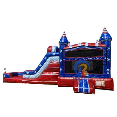 Slide inflável e piscina combinada para entretenimento britânico