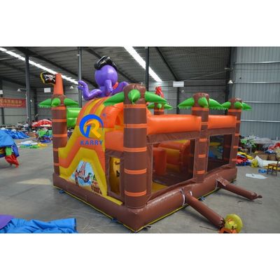 Casa de salto inflável portátil com curso de obstáculos e design de polvo