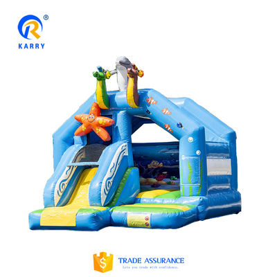 Castelo há 14 anos popular Rainbow Unicorn Castelo de salto com slide combo